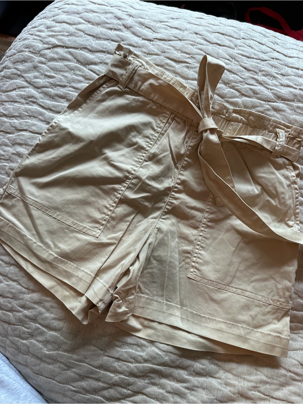 Sanctuary Neutral Tie-Waist Utility Shorts - Cream